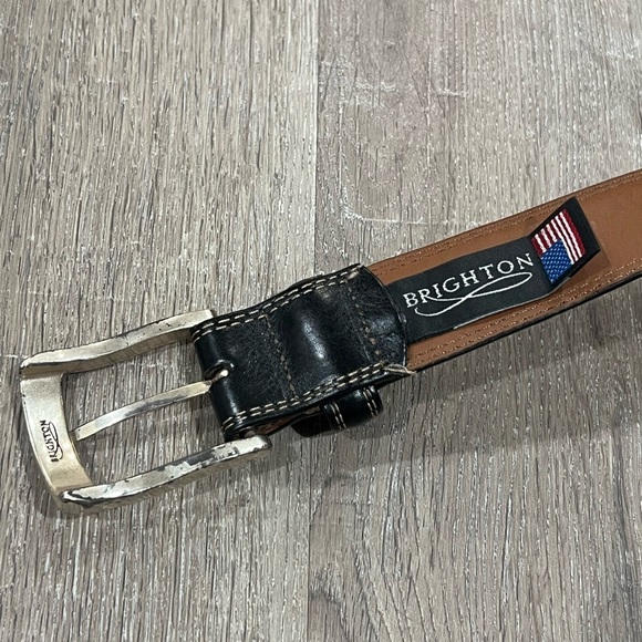 Brighton Belt 40W Hand made in USA Black Genuine Leather Belt - Picture 4 of 13